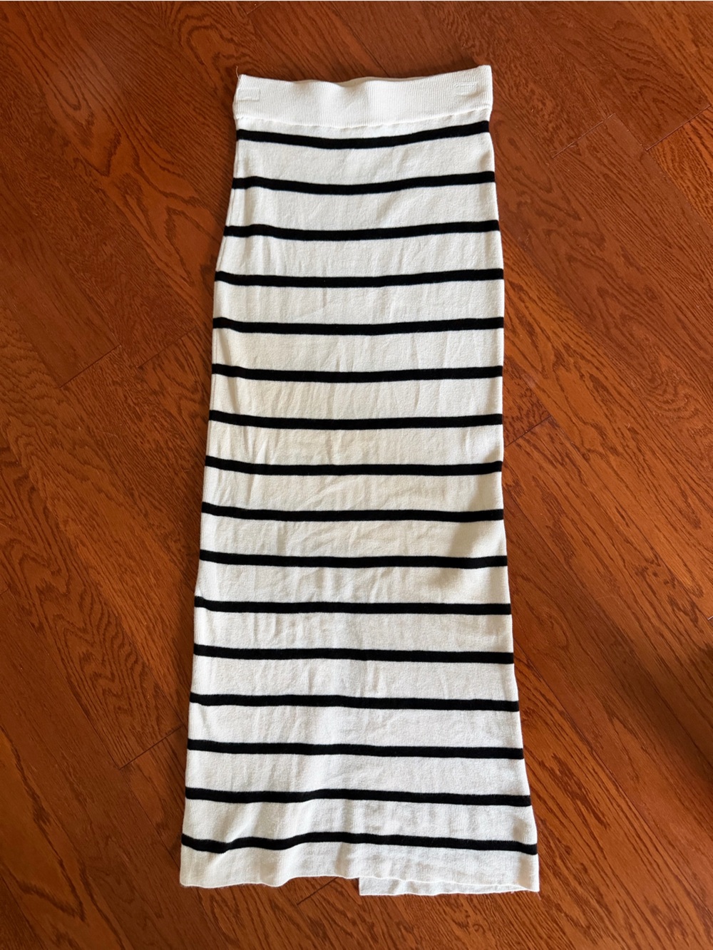 H&M Black and White Striped Knit Skirt